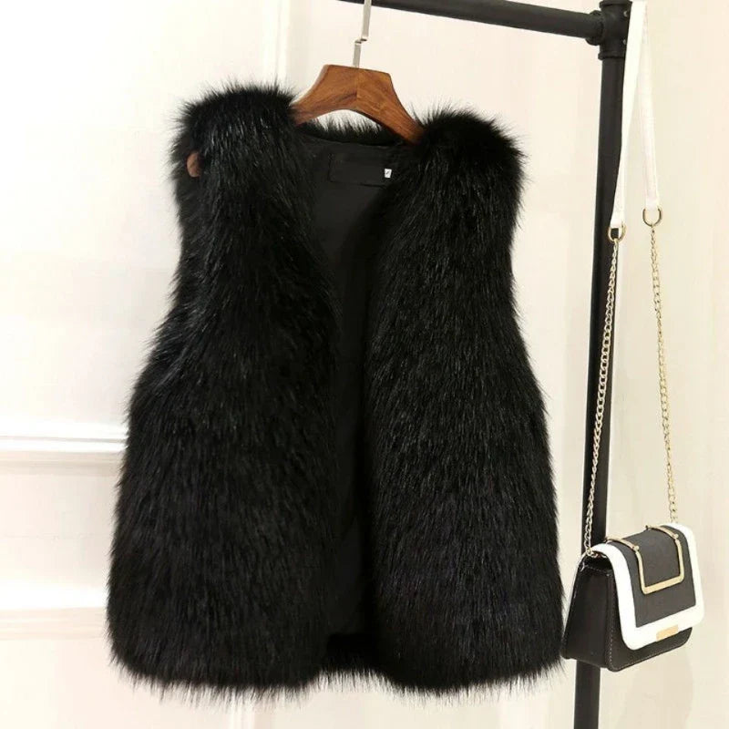 Veste sans manches en fausse fourrure femme | Hiver