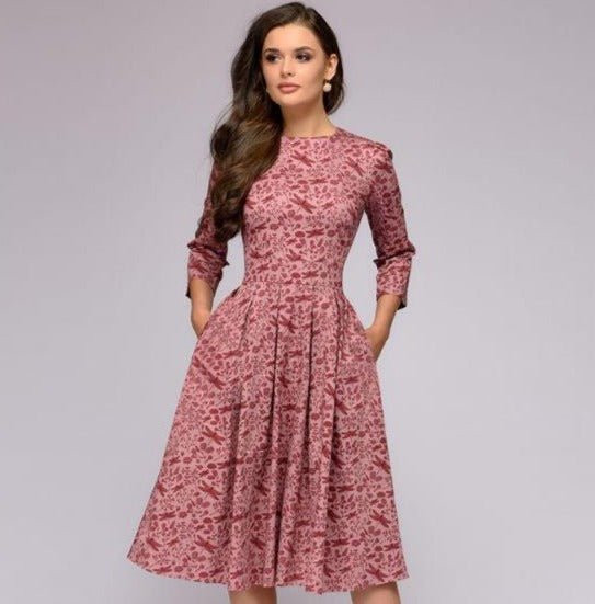 Robe invitée mariage femme imprimé floral | midi