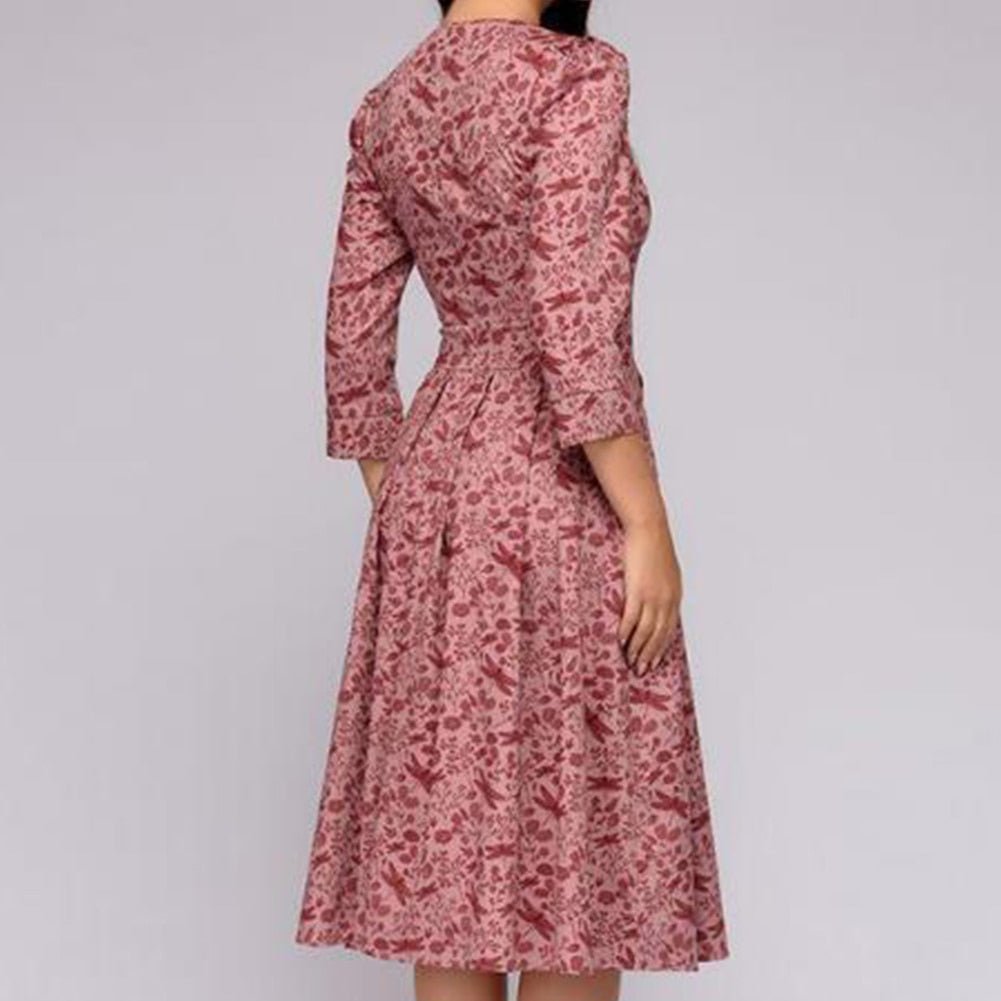 Robe invitée mariage femme imprimé floral | midi
