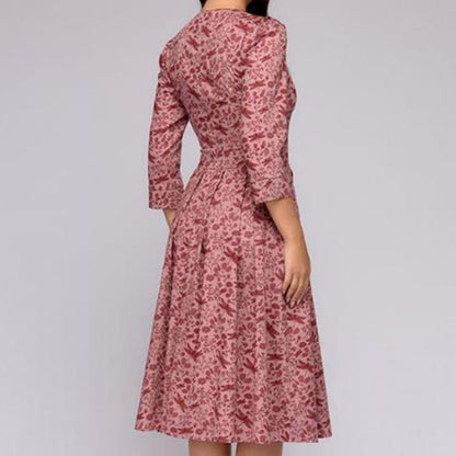 Robe invitée mariage femme imprimé floral | midi