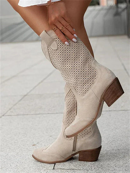 Damen Cowboy Stiefeletten | Reißverschluss
