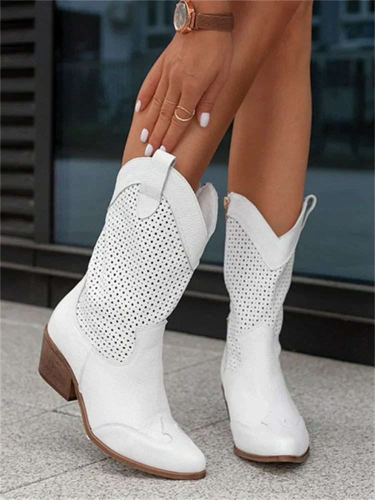 Damen Cowboy Stiefeletten | Reißverschluss