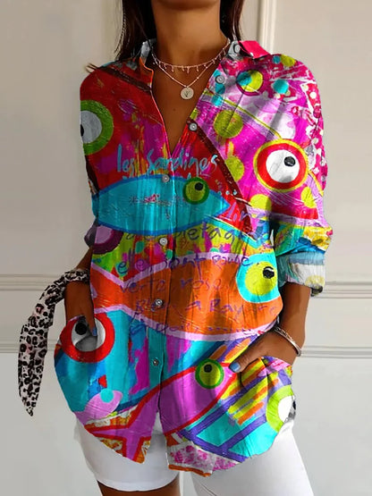 Camicia stampata da donna | Manica lunga