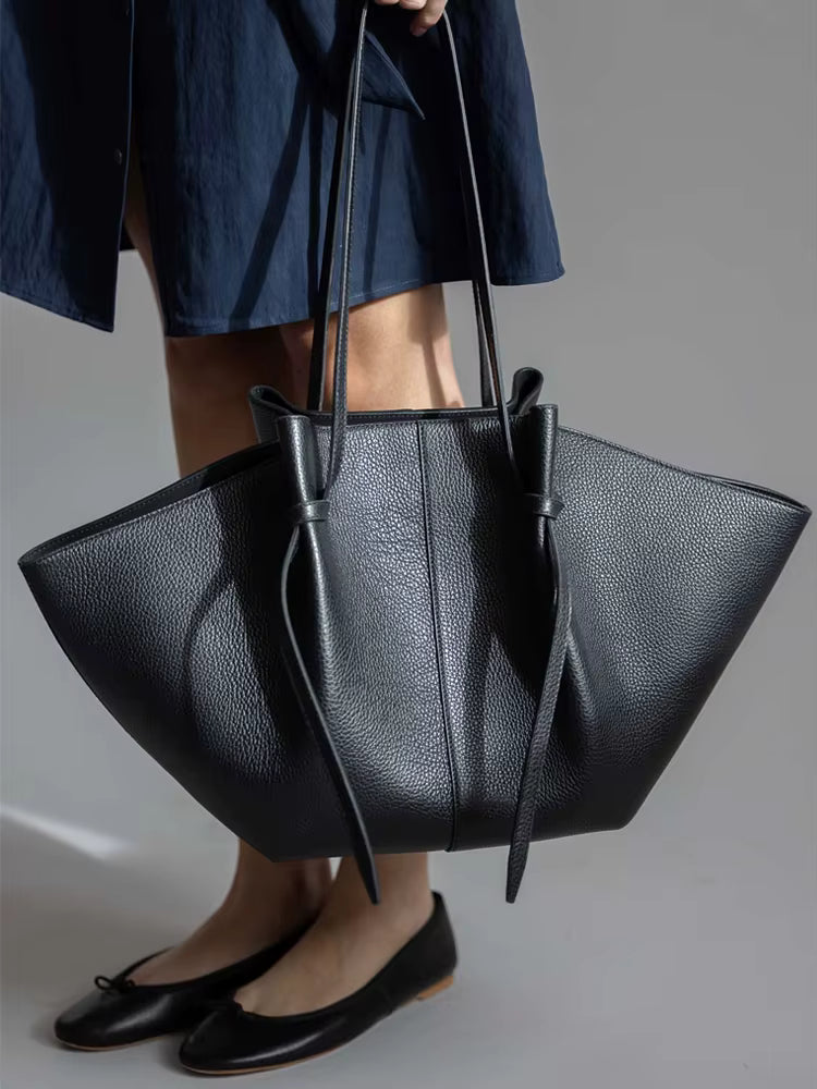 Grand sac fourre-tout pour femmes | avec détail nœud et longues anses