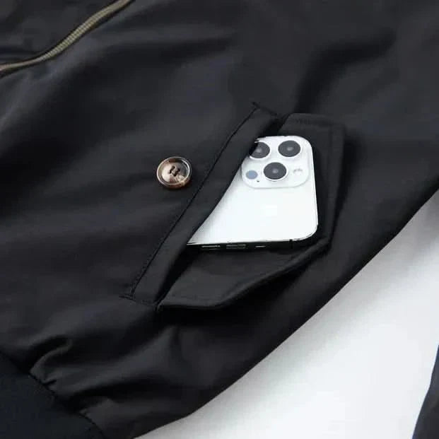 Herren Bomber Winterjacke | Mit Karo-Futter