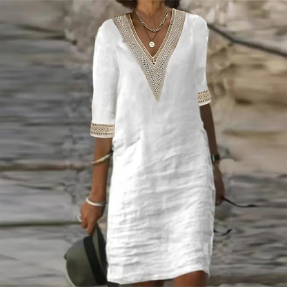 Robe d'été style bohème à col en V pour femme | Mini