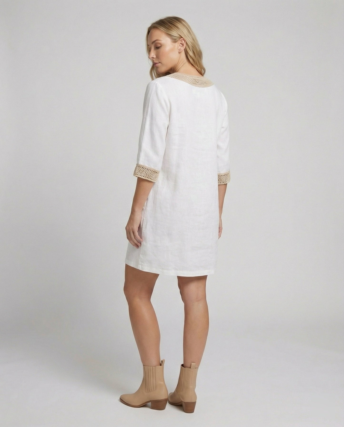 Robe d'été style bohème à col en V pour femme | Mini