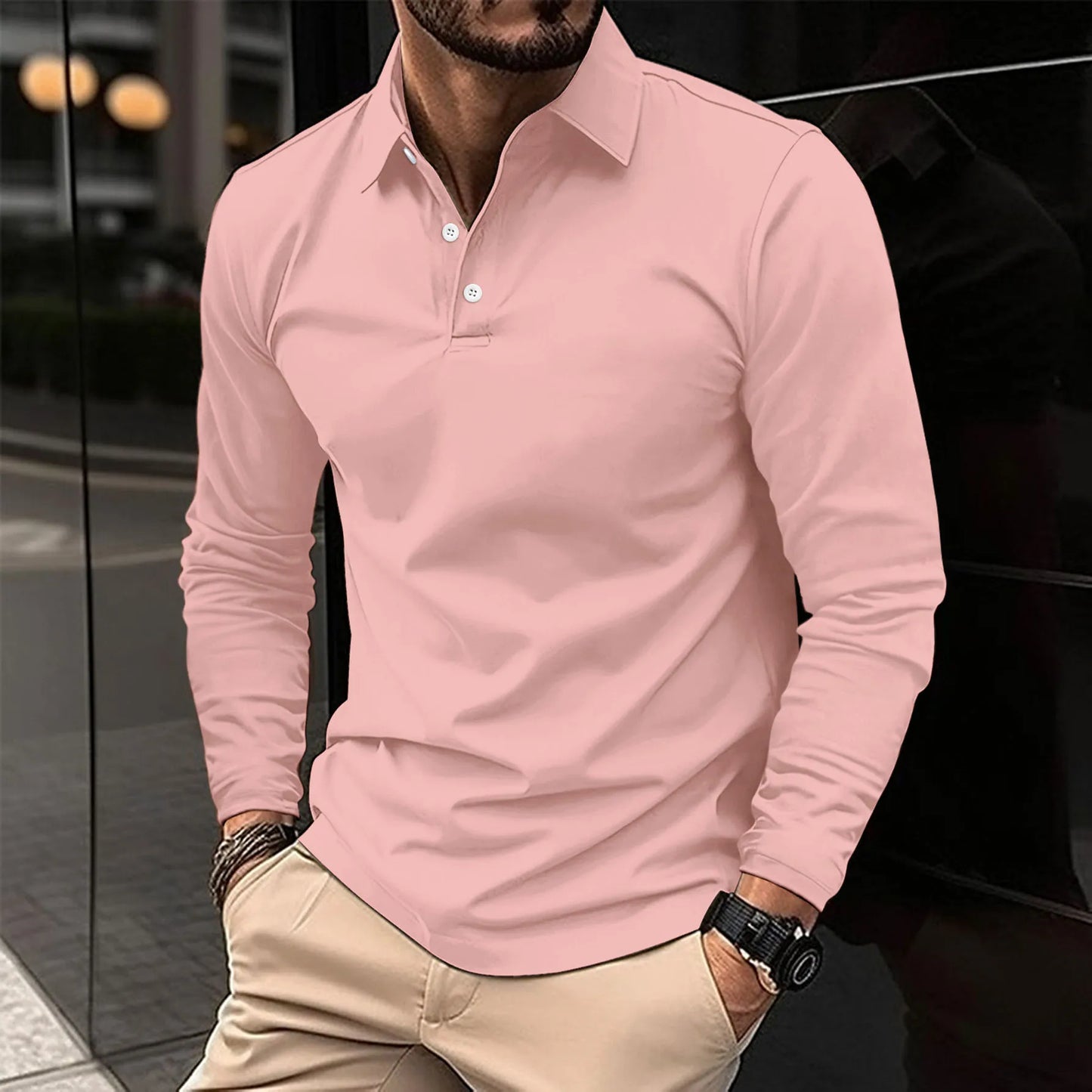 Herren Langarm Polo-Shirt | Lässig- und Geschäftskleidung
