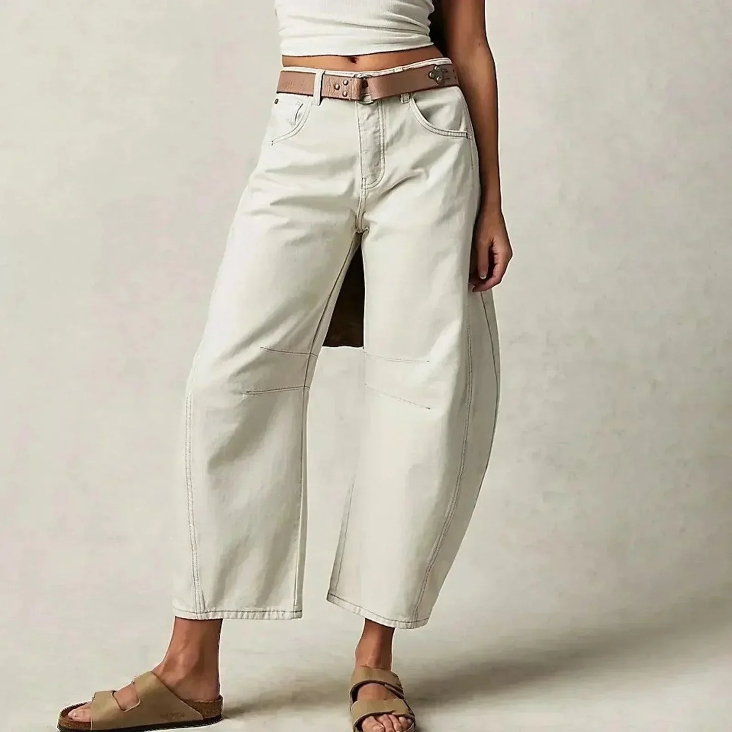 Jean baggy taille haute pour femmes | Coupe ample