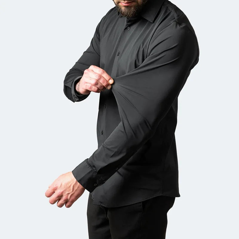 Chemise élastique pour homme | Manches longues