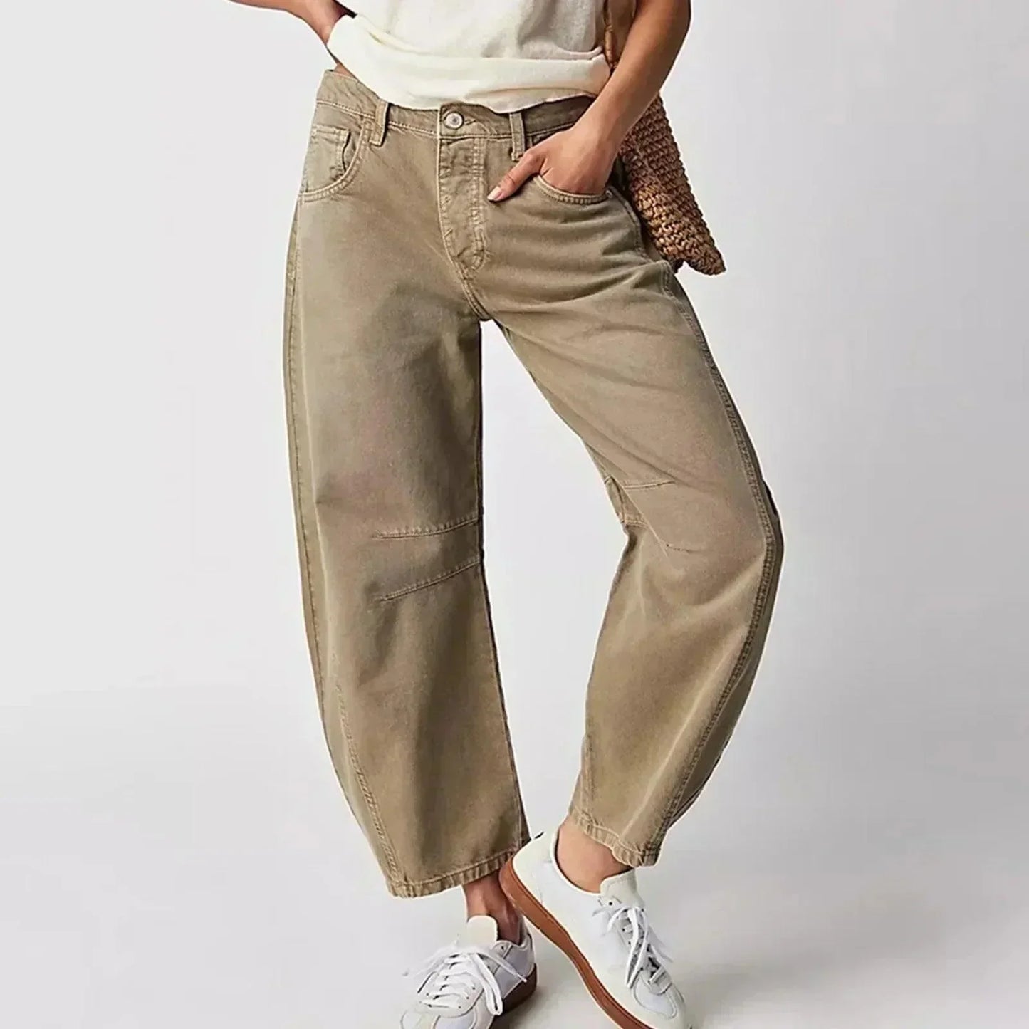 Jean baggy taille haute pour femmes | Coupe ample