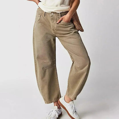 Jean baggy taille haute pour femmes | Coupe ample