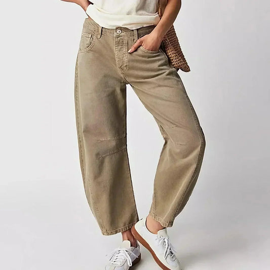 Jean baggy taille haute pour femmes | Coupe ample