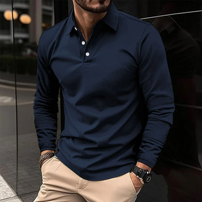 Herren Langarm Polo-Shirt | Lässig- und Geschäftskleidung
