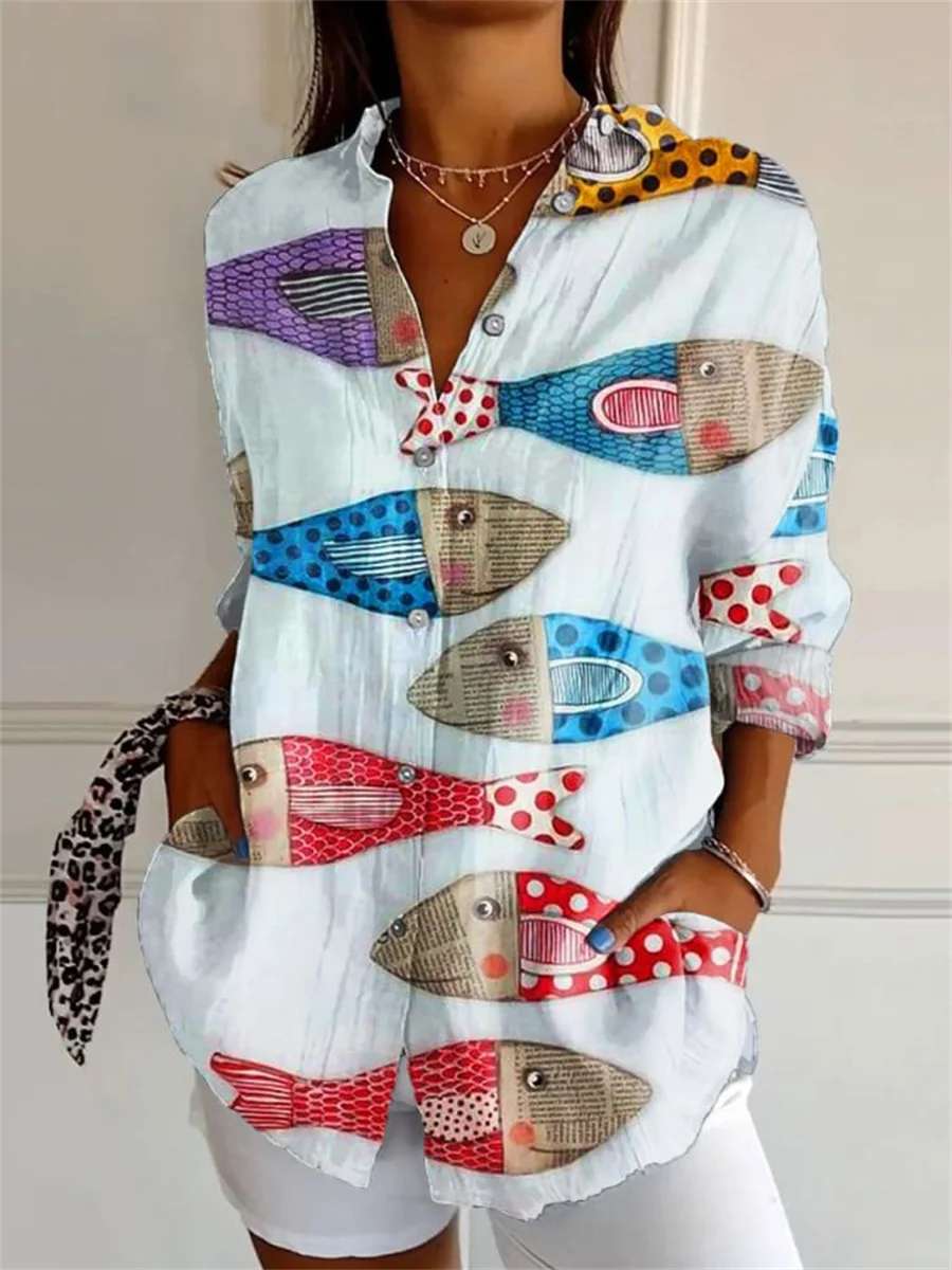 Camicia stampata da donna | Manica lunga