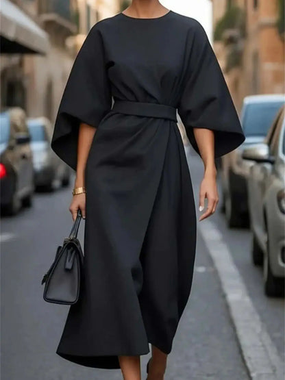 Robe midi formelle pour femmes | avec manches lanterne