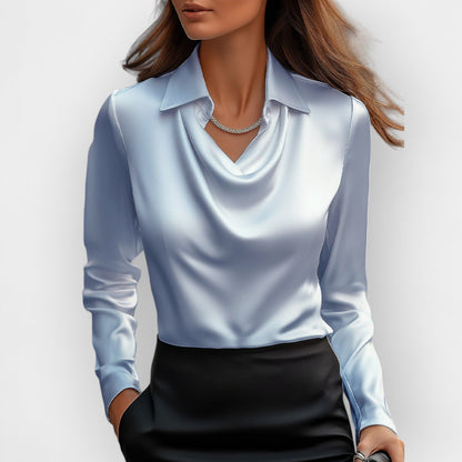 Blouse satinée élégante avec paillettes pour femme