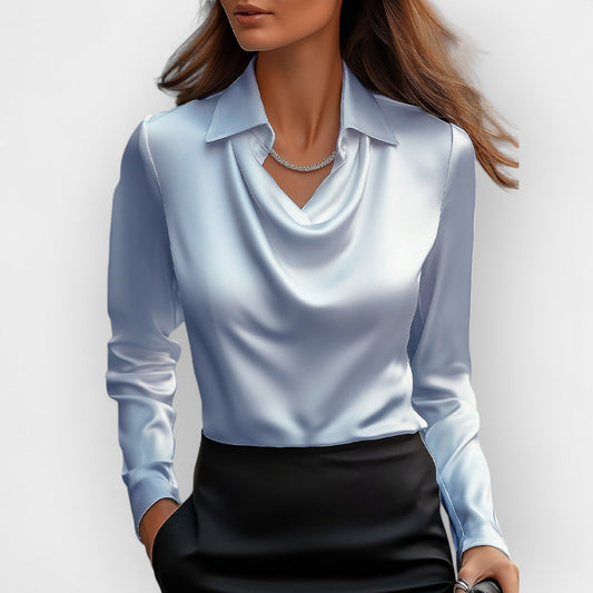 Blouse satinée élégante avec paillettes pour femme
