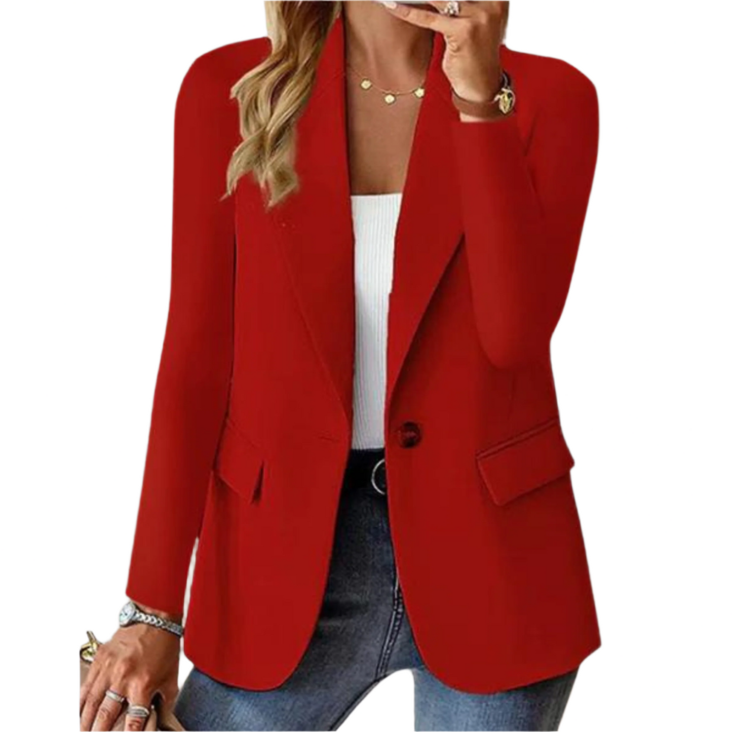 Blazer de bureau à col revers pour femmes | Manches longues