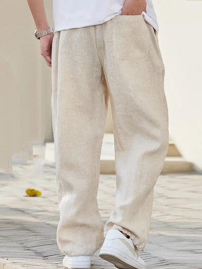 Pantalon en lin ample baggy homme | Décontracté