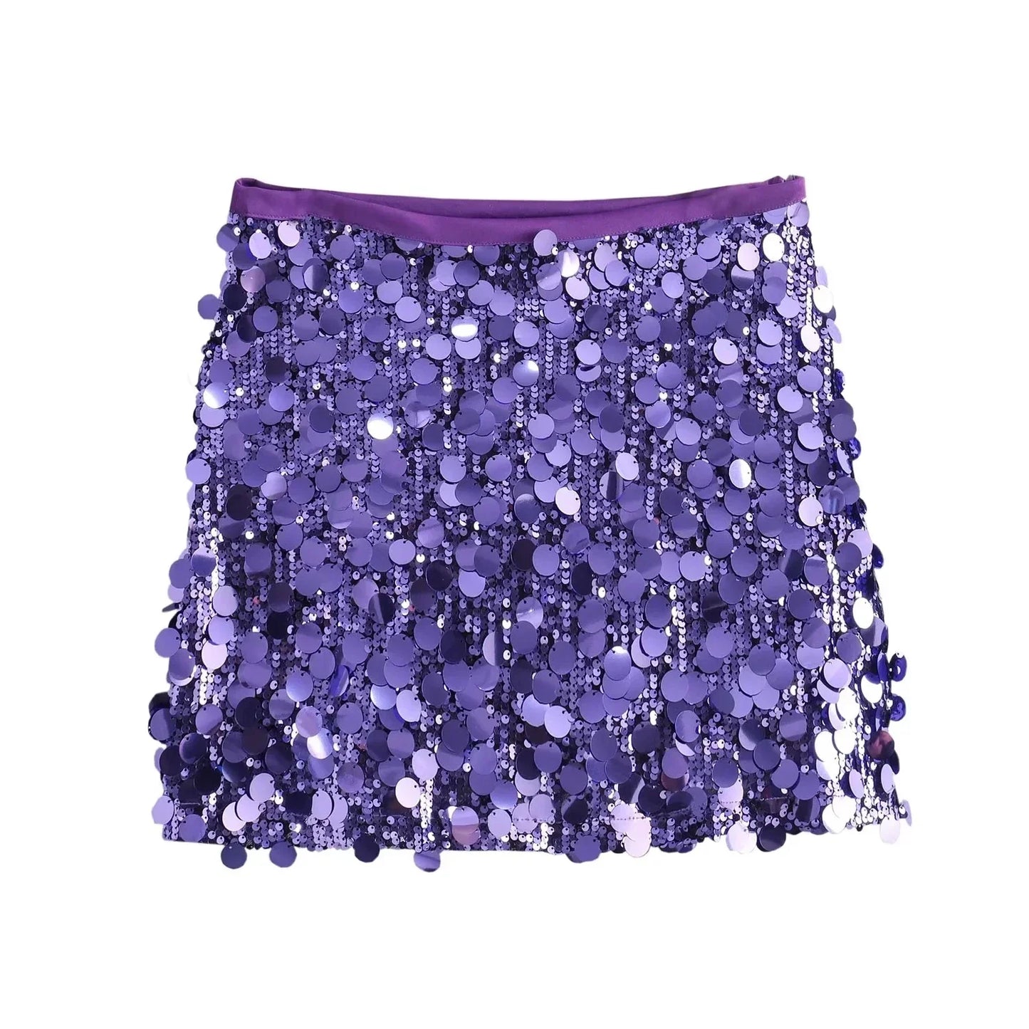 Jupe taille haute scintillante femme | Mini