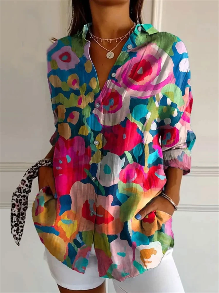 Camicia stampata da donna | Manica lunga
