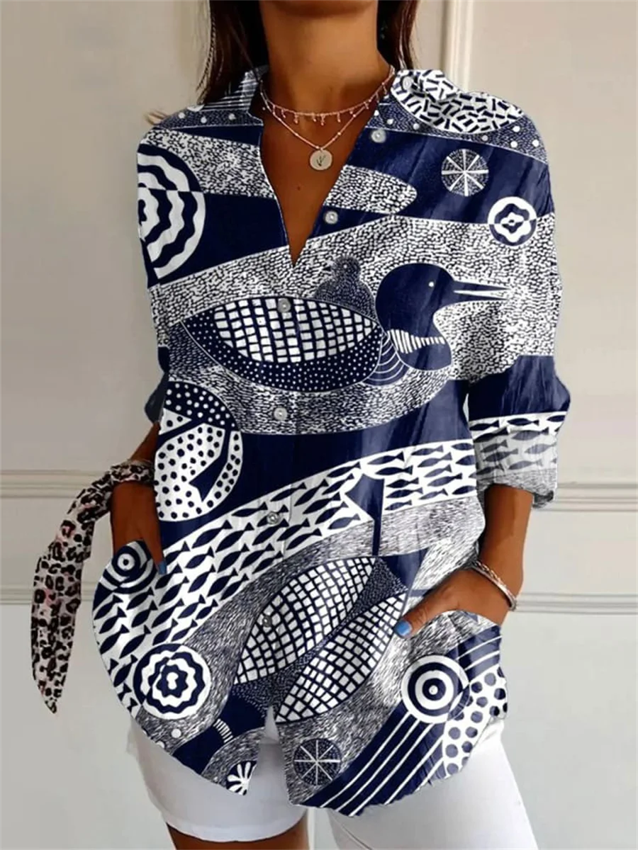 Camicia stampata da donna | Manica lunga