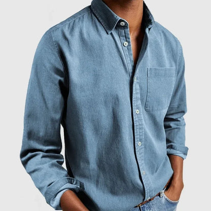 Chemise décontractée à boutons avec poche poitrine pour hommes