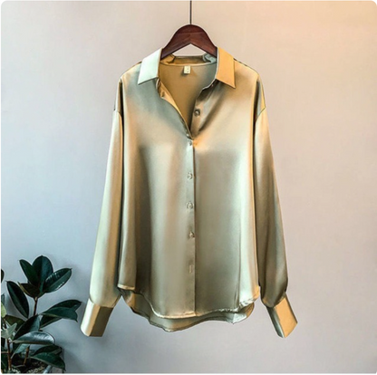 Blouse oversize décontractée femme | Manches longues