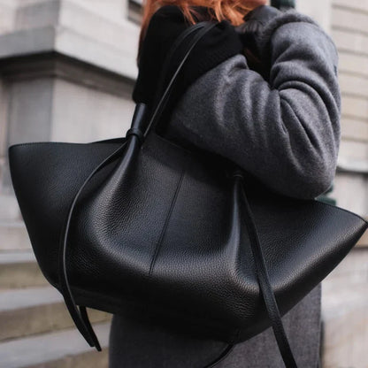 Grand sac fourre-tout pour femmes | avec détail nœud et longues anses
