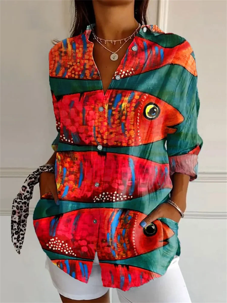 Camicia stampata da donna | Manica lunga