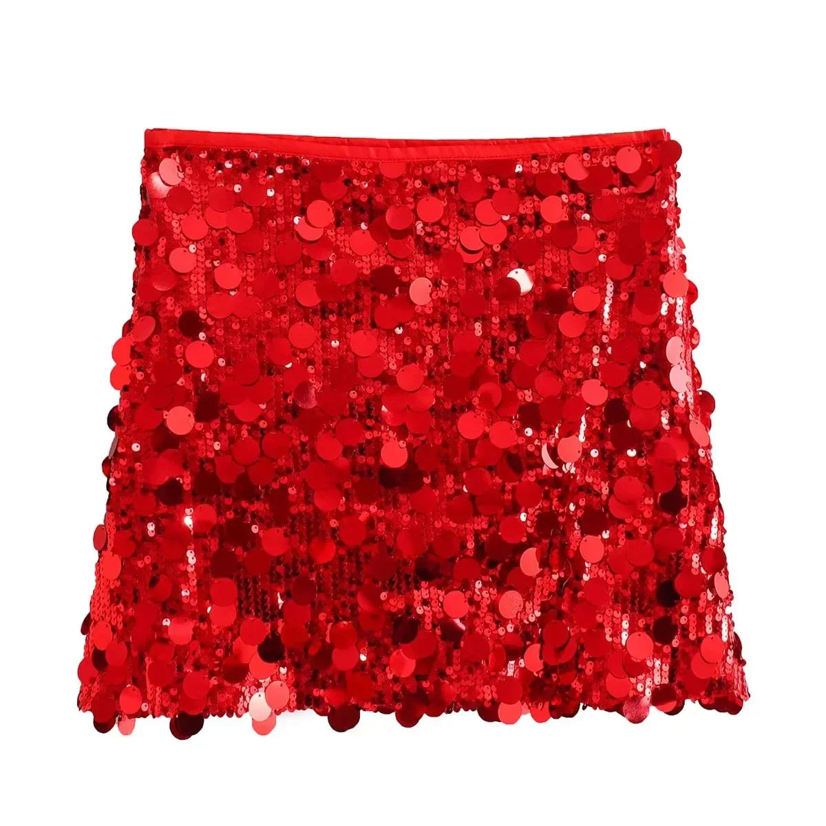 Jupe taille haute scintillante femme | Mini