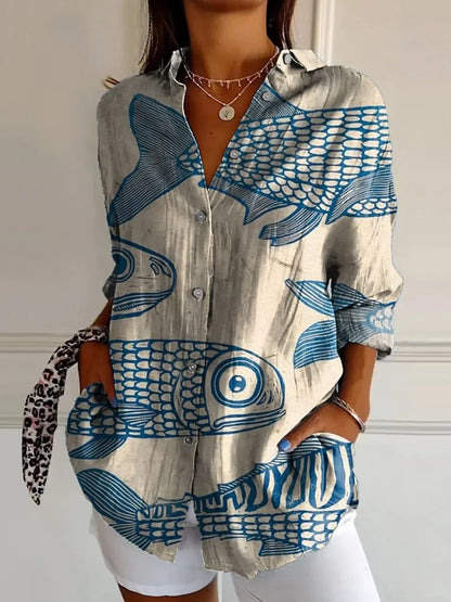 Camicia stampata da donna | Manica lunga