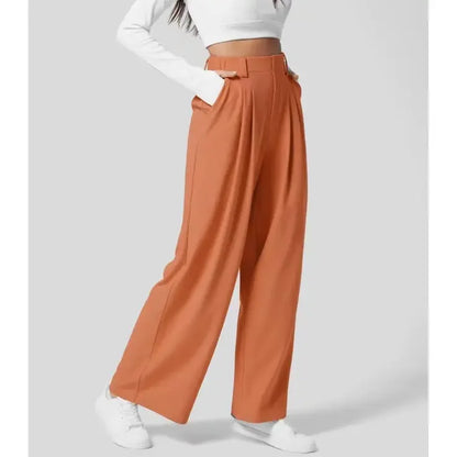Pantalon d'été taille haute à jambes larges pour femmes