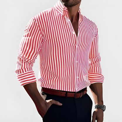 Chemise rayée manches longues homme | Décontractée