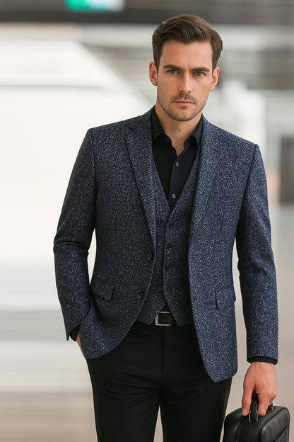 Blazer Uomo Formale a Maniche Lunghe | con Rever Cadente
