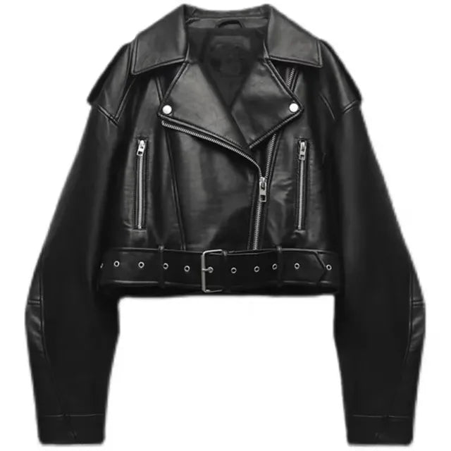 Veste d'hiver courte motard pour femmes | Courte