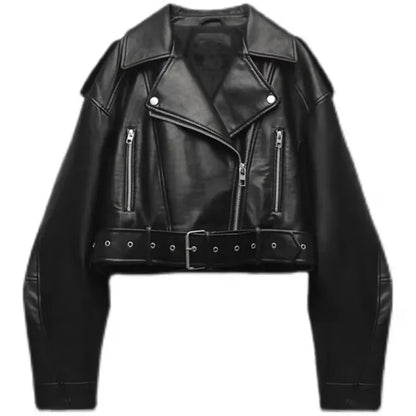 Veste d'hiver courte motard pour femmes | Courte