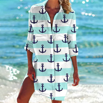 Vestito camicia casual da donna | Maniche lunghe