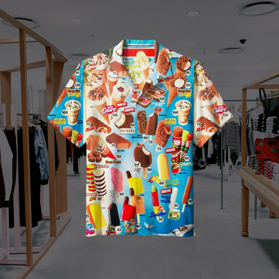 Chemise d'été homme à motif graphique | manches courtes