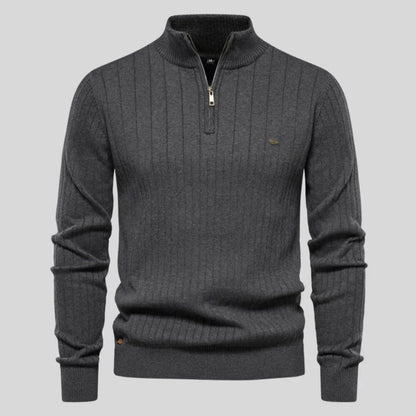 Suéter cómodo con cremallera para hombre