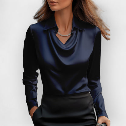 Blouse satinée élégante avec paillettes pour femme