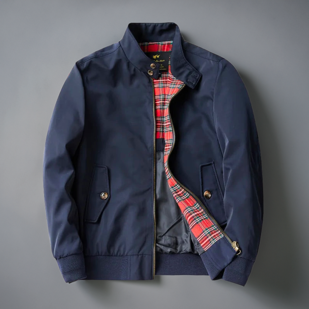 Herren Bomber Winterjacke | Mit Karo-Futter