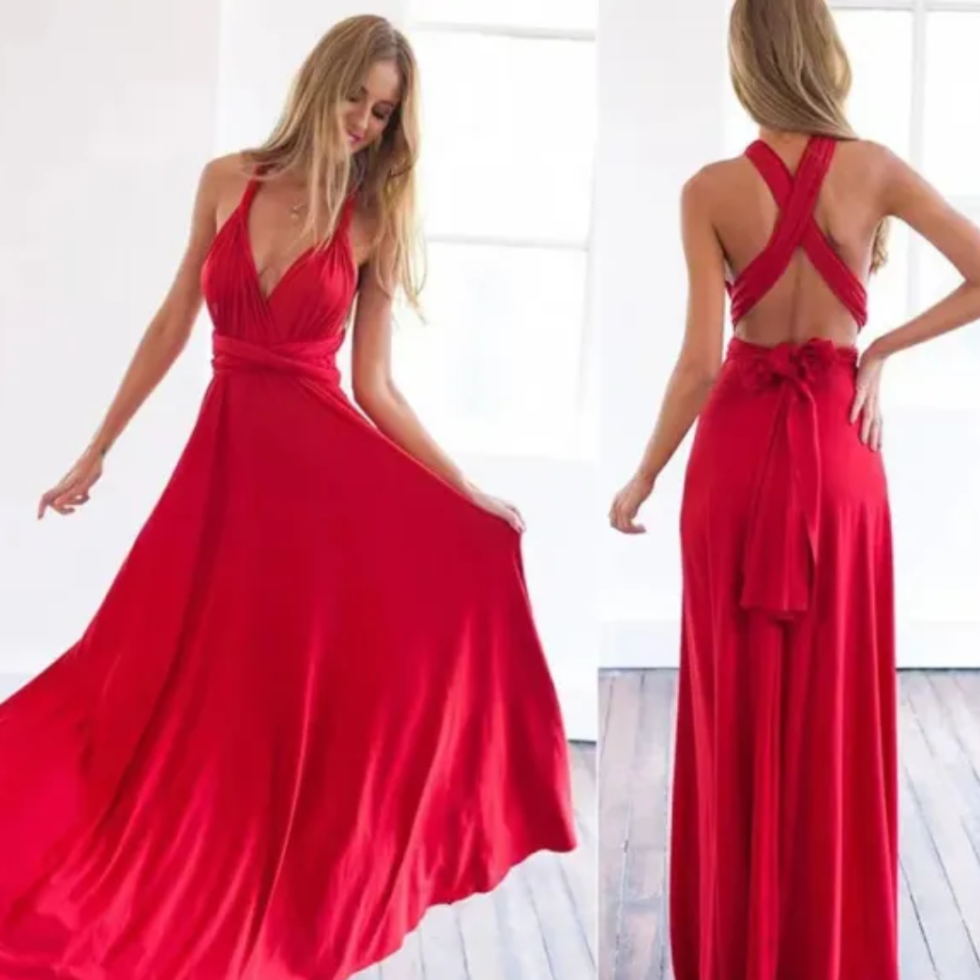 Robe de soirée femme cache-cœur | longue