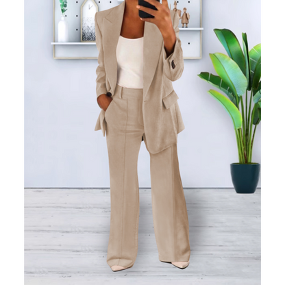 Ensemble pantalon deux pièces business décontracté pour femmes | Coupe ample