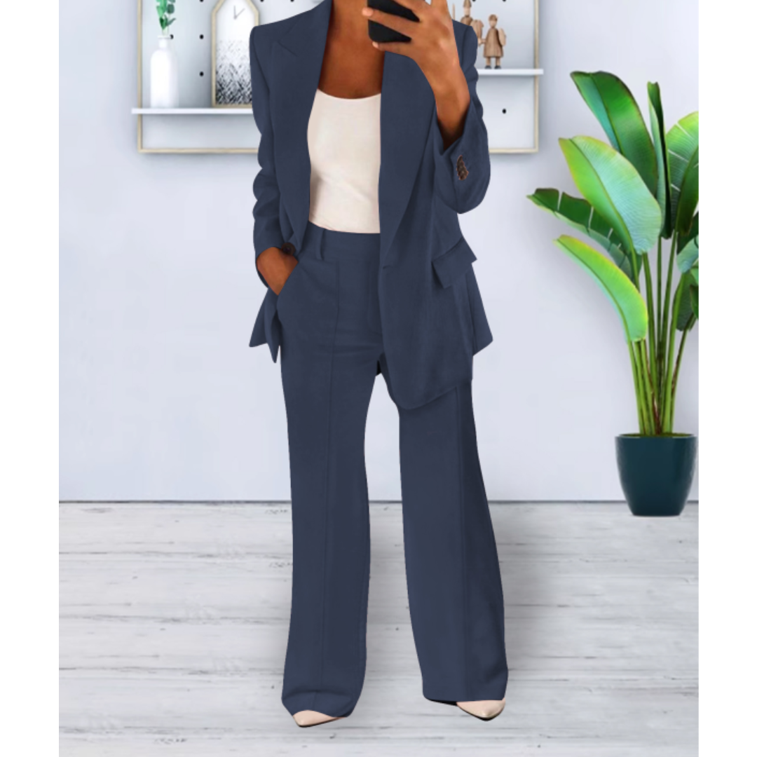 Ensemble pantalon deux pièces business décontracté pour femmes | Coupe ample