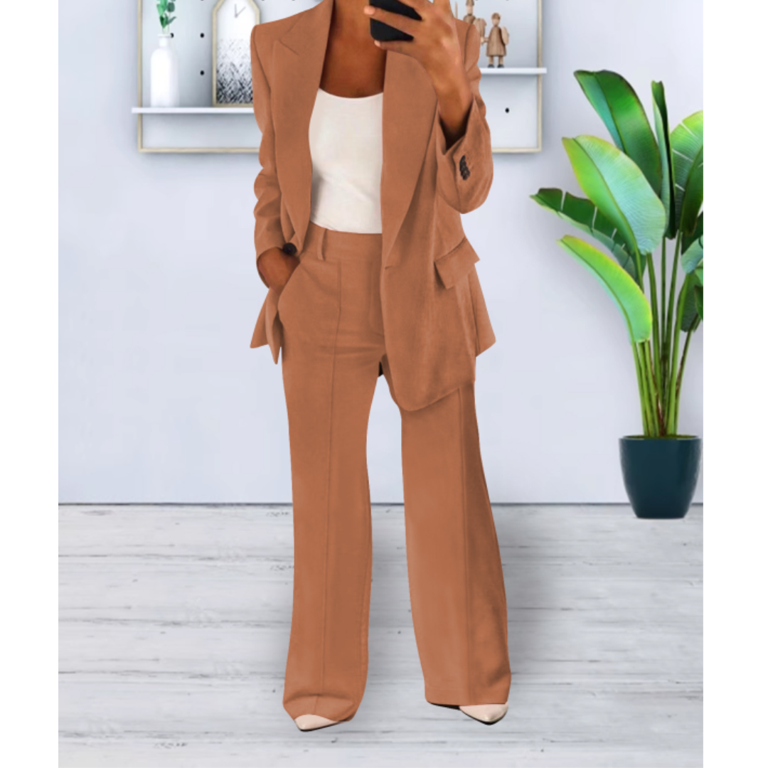 Ensemble pantalon deux pièces business décontracté pour femmes | Coupe ample