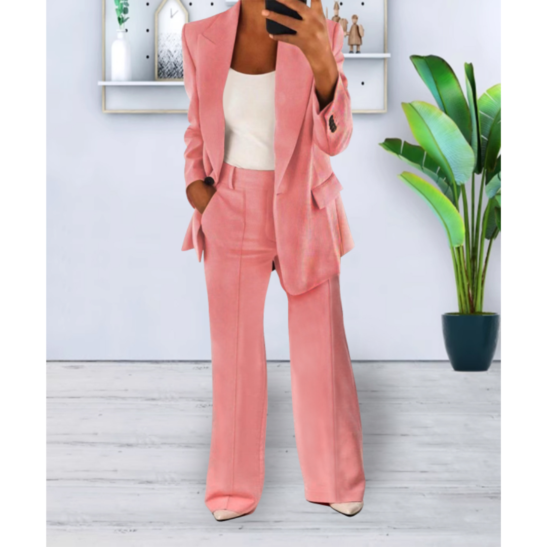 Ensemble pantalon deux pièces business décontracté pour femmes | Coupe ample