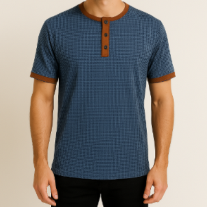 T-shirt Henley homme décontracté | manches courtes
