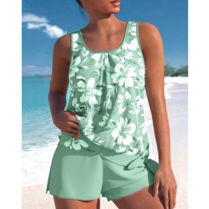 Ensemble tankini femme imprimé floral | deux pièces